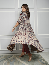 Cotton Linen Co-ord Set with Block Print Ajrakh Shrug